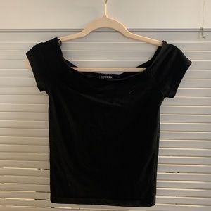 semi-crop top, black